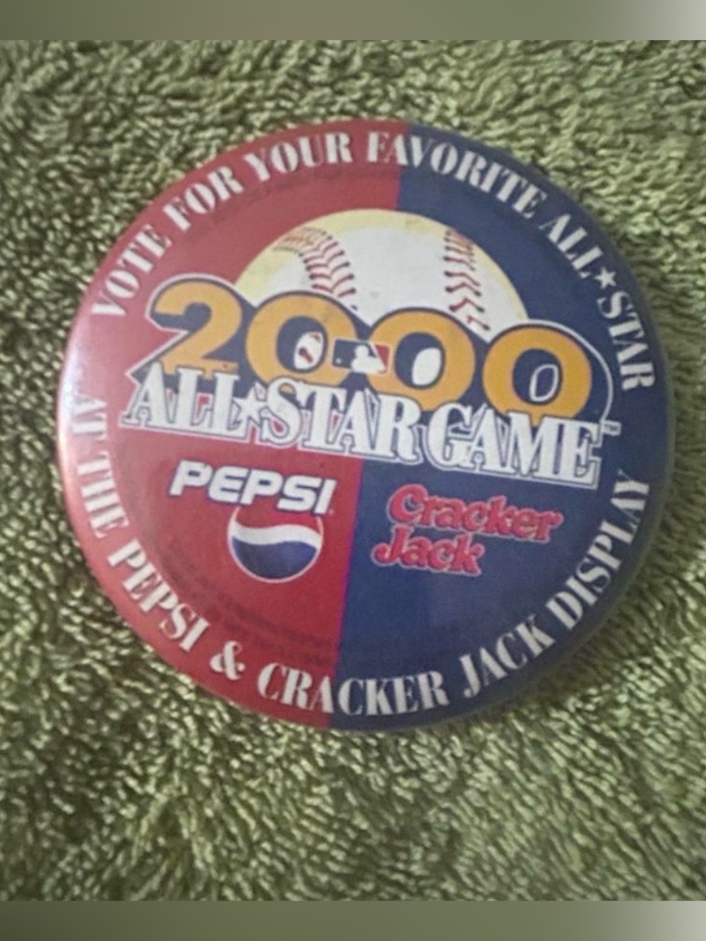 Pepsi & Cracker Jack 2000 All-Star Game Collectible Button - Red/Blue
